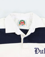 Vintage 1990s Barbarian Duke Striped Long Sleeve Rugby Shirt - S