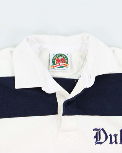 Vintage 1990s Barbarian Duke Striped Long Sleeve Rugby Shirt - S