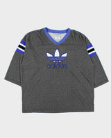 Vintage 1990s Adidas Originals Embroidered Trefoil 3/4 Sleeve T-Shirt - XL