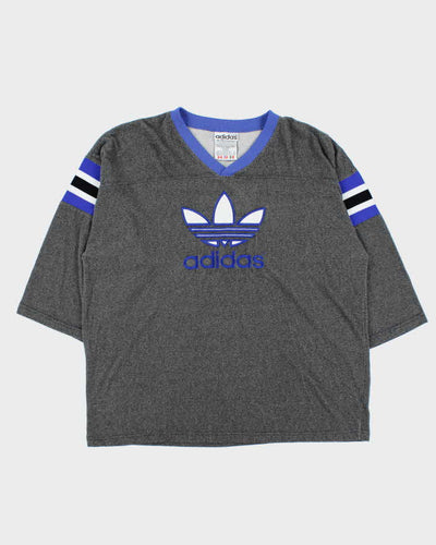 Vintage 1990s Adidas Originals Embroidered Trefoil 3/4 Sleeve T-Shirt - XL