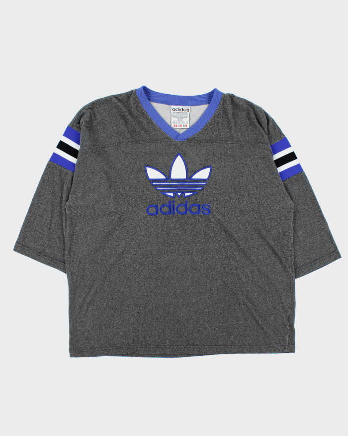 Vintage 1990s Adidas Originals Embroidered Trefoil 3/4 Sleeve T-Shirt - XL