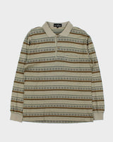 Vintage 1990s Dunhill Patterned Long Sleeve Polo - M
