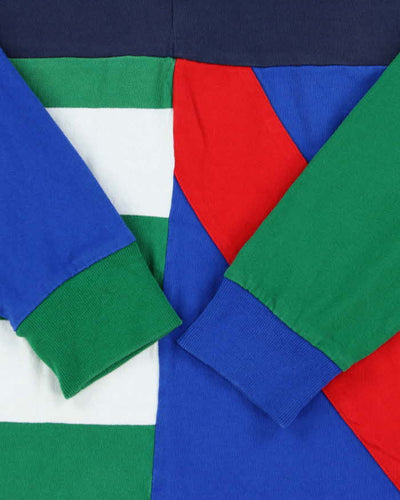 Polo Ralph Lauren Revisited 90s Collection Multicoloured Patchwork Long Sleeve Rugby Shirt - M