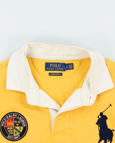 Vintage Polo Ralph Lauren Large Pony Spell Out Long Sleeve Rugby Shirt - L