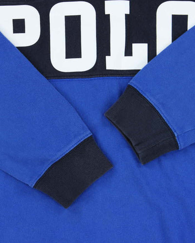 Vintage Polo Ralph Lauren Large Pony Spell Out Long Sleeve Rugby Shirt - L