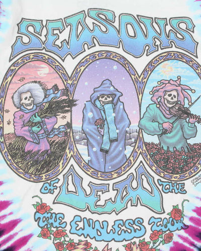 Vintage Liquid Blue Print Tag Grateful Dead Seasons Of The Dead Tie-Dye Long Sleeve T-Shirt - XL