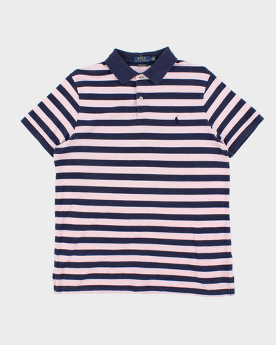 Vintage Polo Ralph Lauren Striped Custom Slim Fit Polo Shirt - L