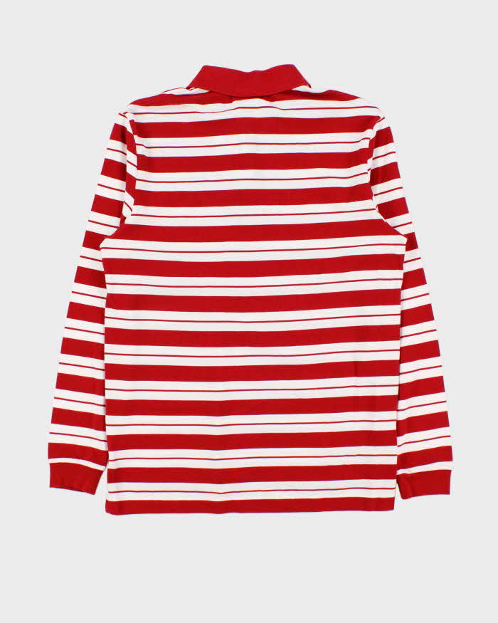 Vintage Lacoste Striped Long Sleeve Polo Shirt - L