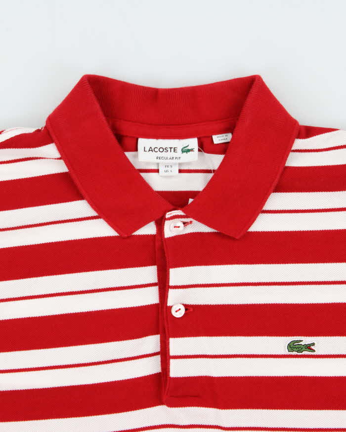 Vintage Lacoste Striped Long Sleeve Polo Shirt - L