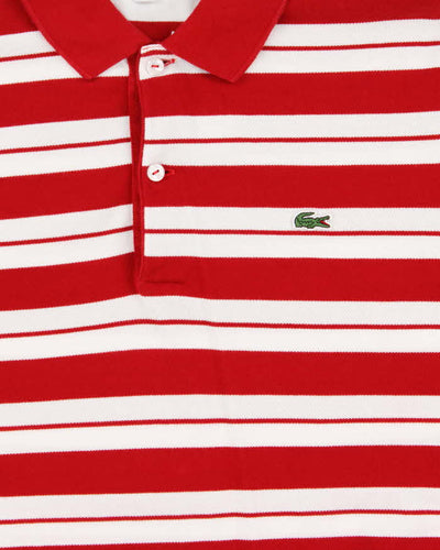 Vintage Lacoste Striped Long Sleeve Polo Shirt - L