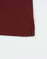 Vintage 00s Burberry Brit Burgundy Long Sleeve Polo Shirt - S