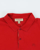 Vintage Burberry Nova Check Detailed Short Sleeve Polo Shirt - XXL