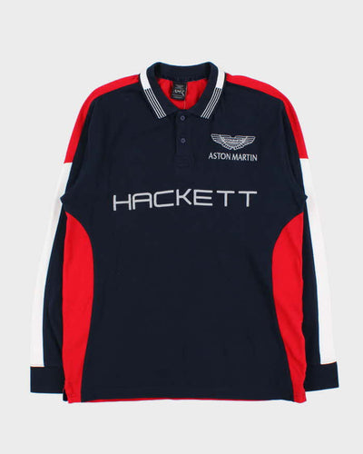 Vintage 00s Aston Martin Racing By Hackett Long Sleeve Polo Shirt - XL