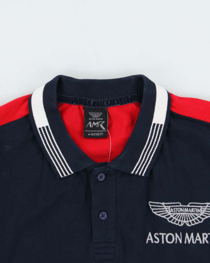 Vintage 00s Aston Martin Racing By Hackett Long Sleeve Polo Shirt - XL