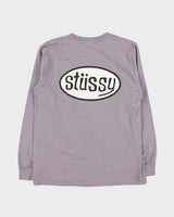 Vintage Stussy Violet Oval Logo Long Sleeve T-Shirt - M