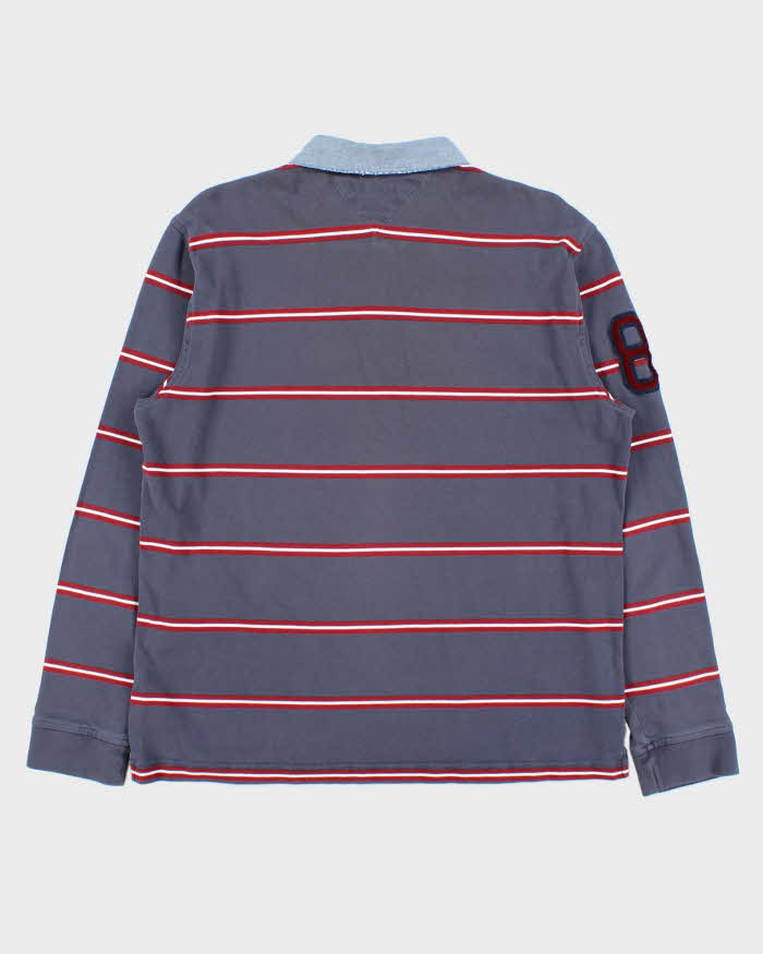 Vintage Y2K 00s Tommy Hilfiger Striped Long Sleeve Rugby Shirt - L