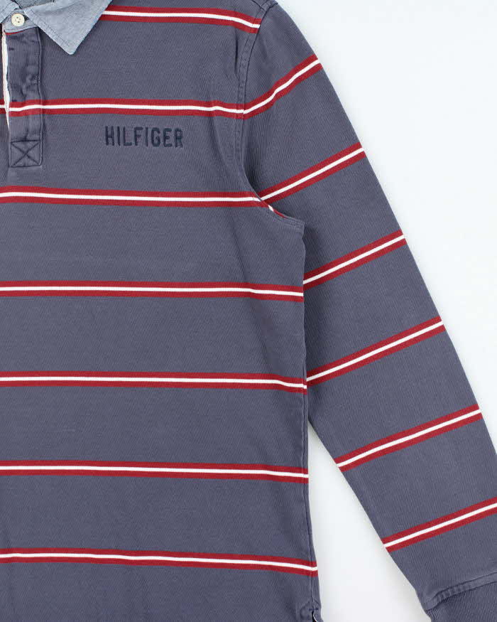 Vintage Y2K 00s Tommy Hilfiger Striped Long Sleeve Rugby Shirt - L