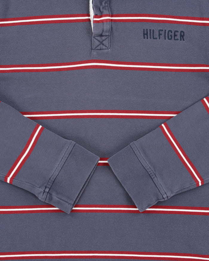 Vintage Y2K 00s Tommy Hilfiger Striped Long Sleeve Rugby Shirt - L