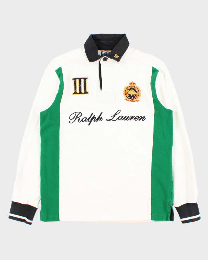 Vintage Y2K 00s Polo Ralph Lauren Snow Cup Long Sleeve Rugby Shirt - M