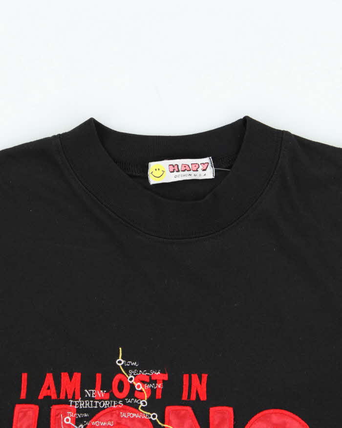 Vintage 1990s Hong Kong Island Embroidered Crewneck T-Shirt - L