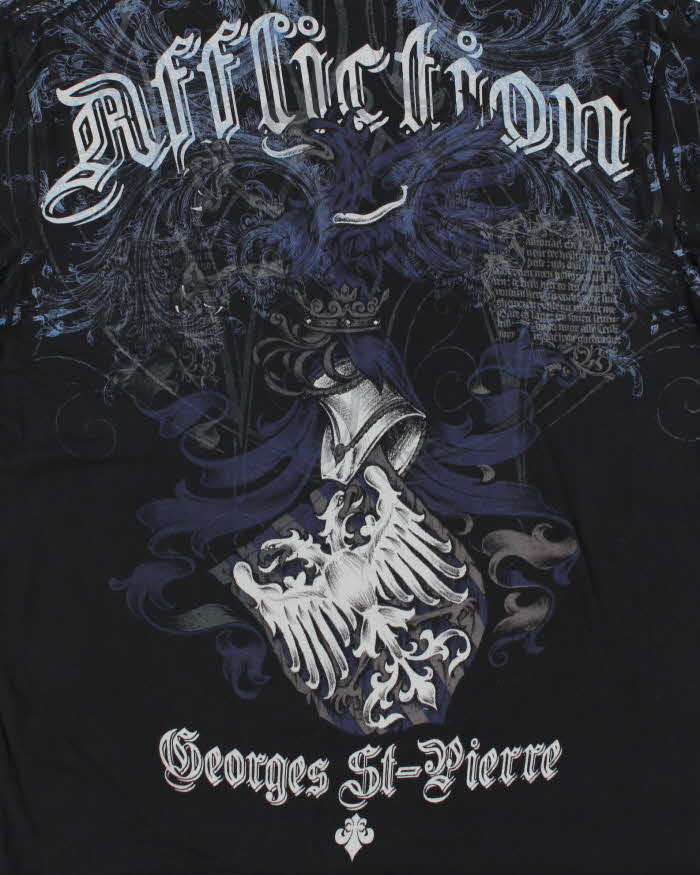 Vintage Y2K 00s Affliction Gothic Distressed Hem Crewneck T-Shirt - M
