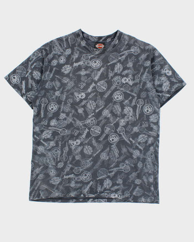 Vintage Y2K 00s Harley Davidson Repeat Badge Crewneck T-Shirt - L