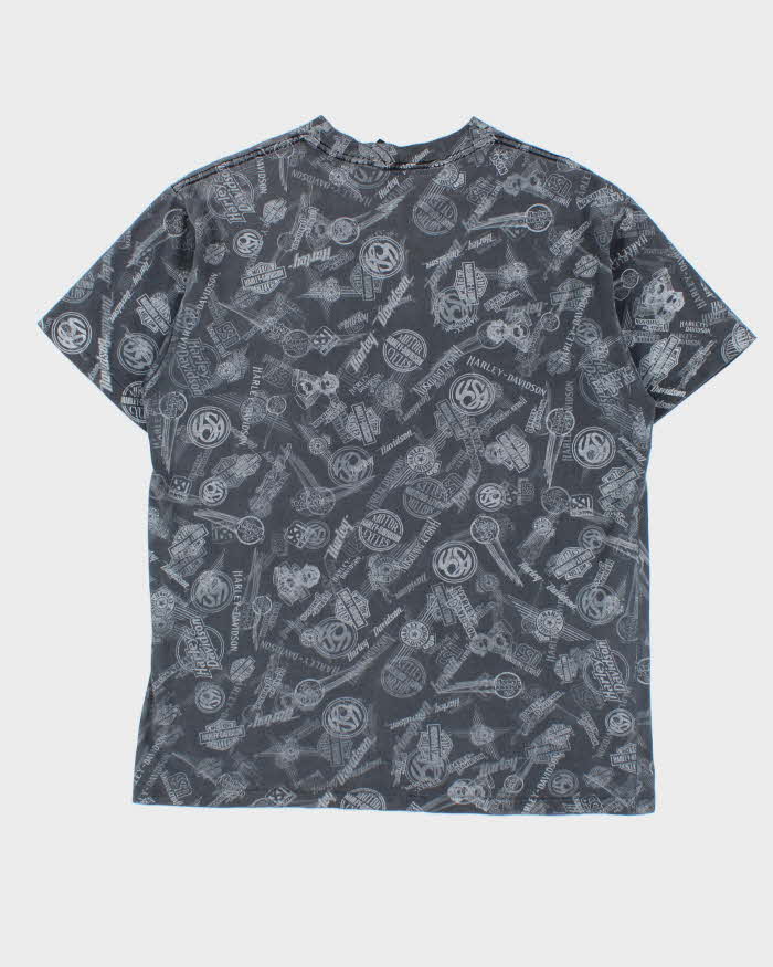 Vintage Y2K 00s Harley Davidson Repeat Badge Crewneck T-Shirt - L