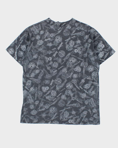 Vintage Y2K 00s Harley Davidson Repeat Badge Crewneck T-Shirt - L