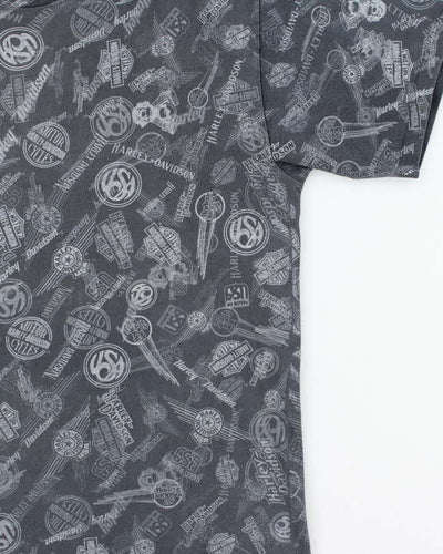 Vintage Y2K 00s Harley Davidson Repeat Badge Crewneck T-Shirt - L