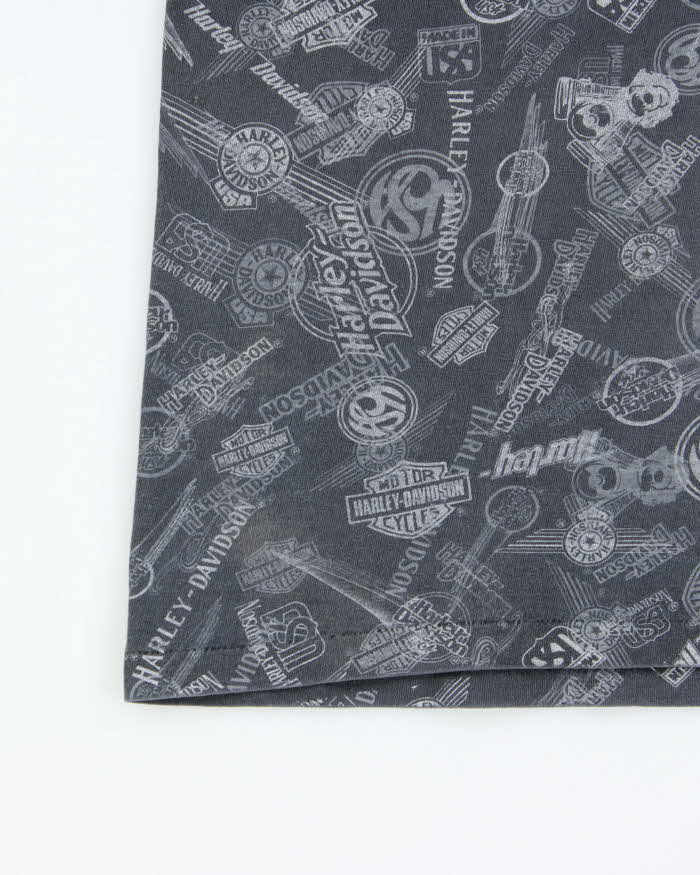 Vintage Y2K 00s Harley Davidson Repeat Badge Crewneck T-Shirt - L