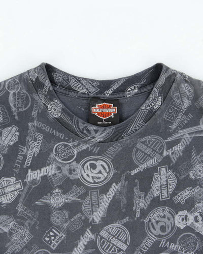 Vintage Y2K 00s Harley Davidson Repeat Badge Crewneck T-Shirt - L
