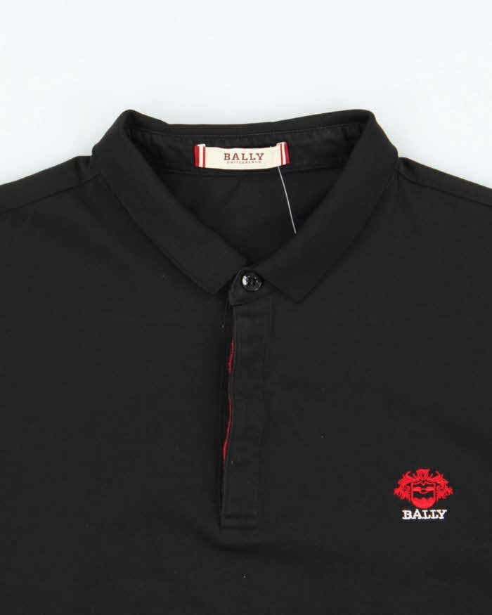 Vintage Bally Button Detail Short Sleeve Polo Shirt - L
