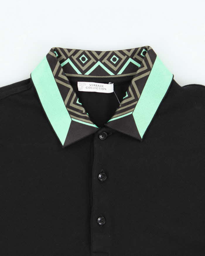 SS2018 Versace Collection Pique Collar Short Sleeve Polo Shirt - M