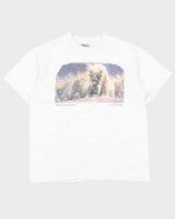 Vintage 1991 Oneita Power-T Single Stitch Mole Grey Crewneck T-Shirt - L