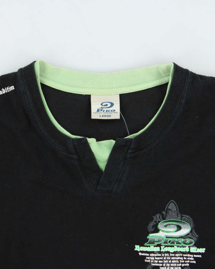 Vintage Y2K 00s Piko Graphic Double Layer T-Shirt - L
