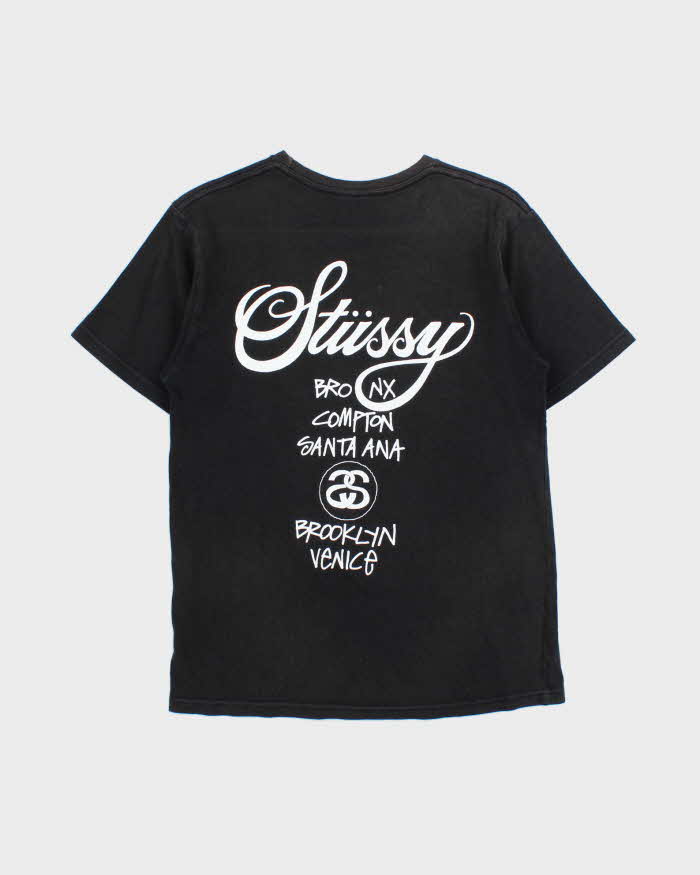 Vintage Stussy Big Cities Logo Faded Crewneck T-Shirt - S