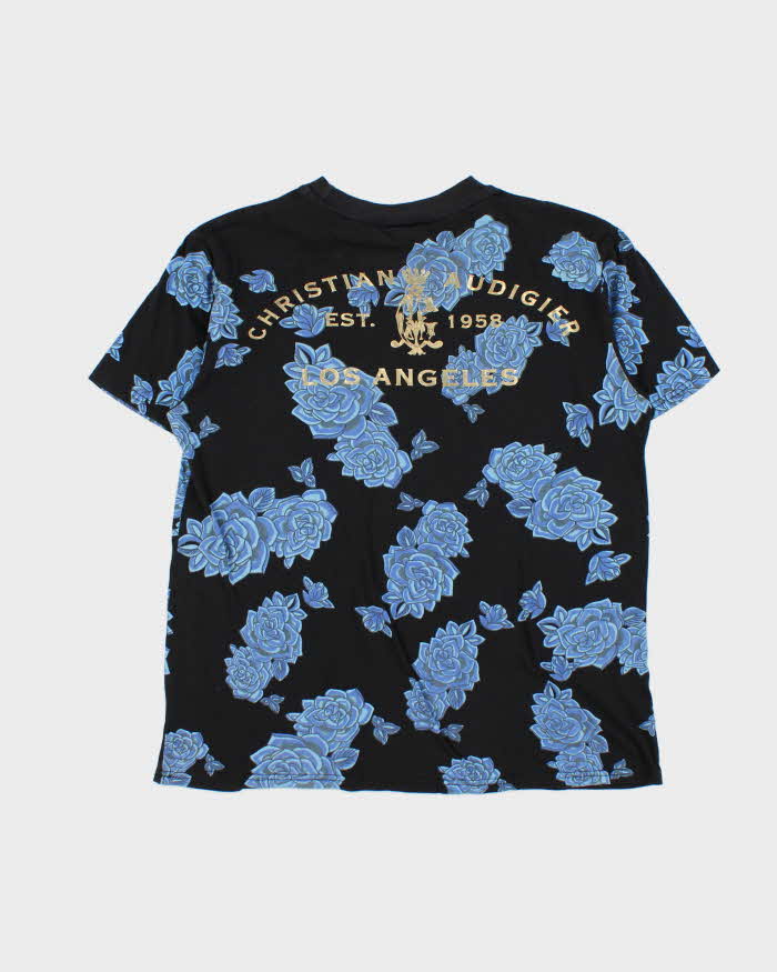 Vintage Y2K Christian Audiger Rhinestone Graphic Crewneck T-Shirt - XL