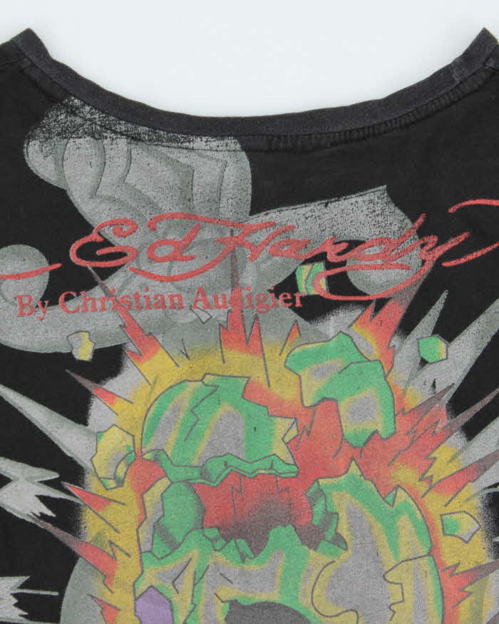 Vintage Y2K 00s Ed Hardy Rhinestone Graphic Long Sleeve T-Shirt - M