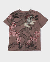 Vintage Y2K 00s B&amp;T Sukajan Japan Embroidered Henley T-Shirt - L