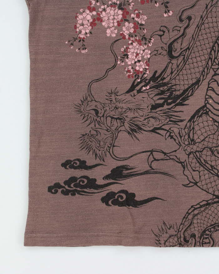 Vintage Y2K 00s B&T Sukajan Japan Embroidered Henley T-Shirt - L