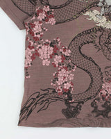Vintage Y2K 00s B&amp;T Sukajan Japan Embroidered Henley T-Shirt - L