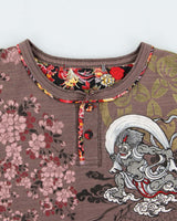 Vintage Y2K 00s B&amp;T Sukajan Japan Embroidered Henley T-Shirt - L