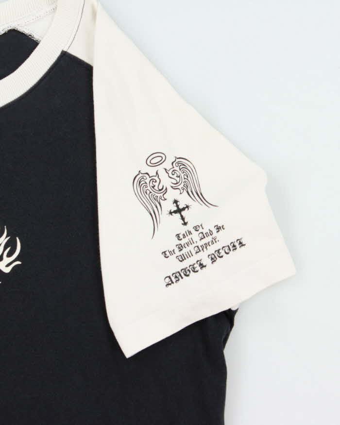 Vintage Y2K 00s Angel Devil Graphic Crewneck T-Shirt - M