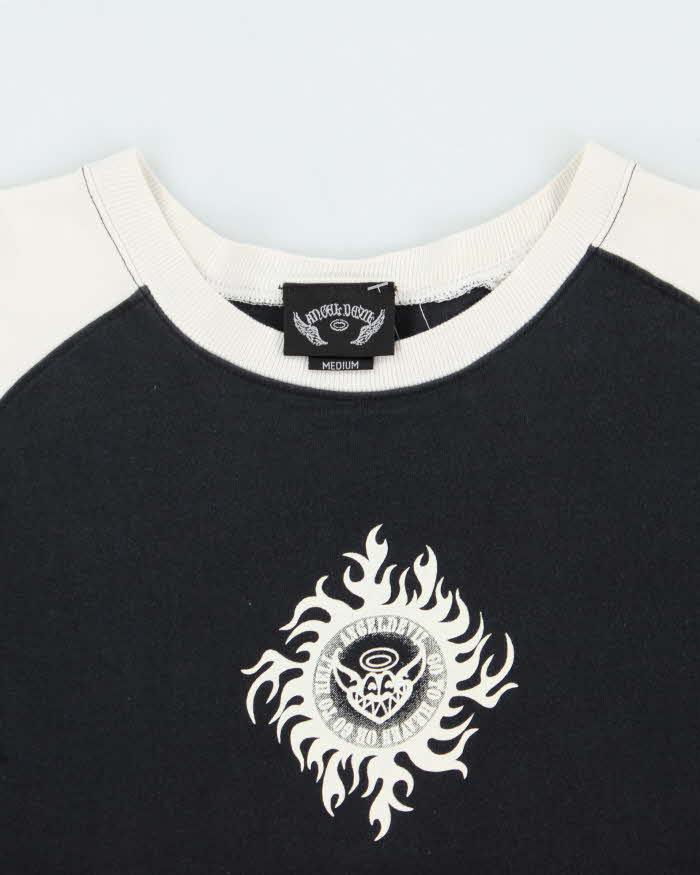 Vintage Y2K 00s Angel Devil Graphic Crewneck T-Shirt - M