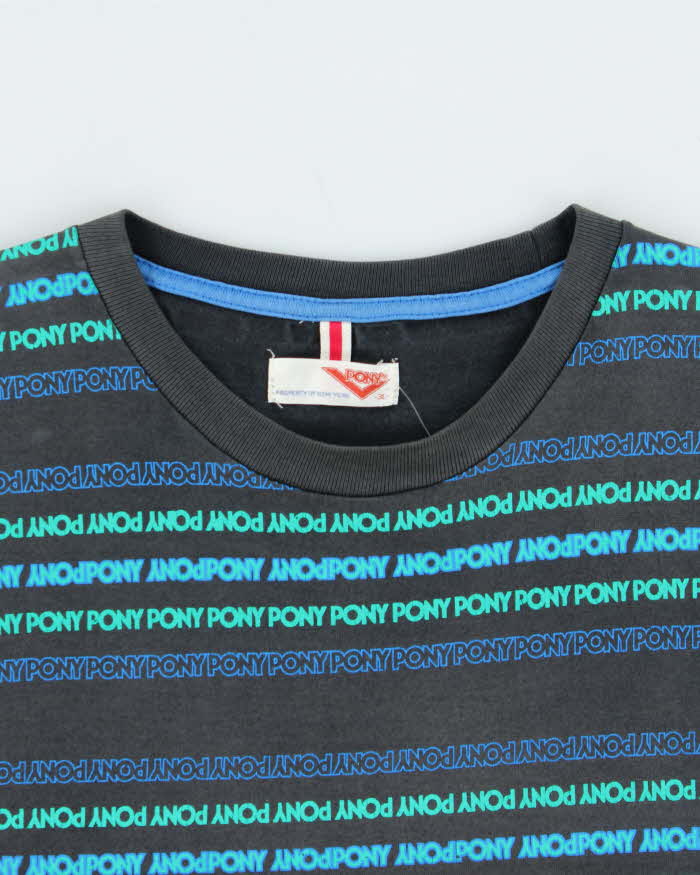 Vintage 00s Pony Repeat Print Crewneck T-Shirt - XXXL