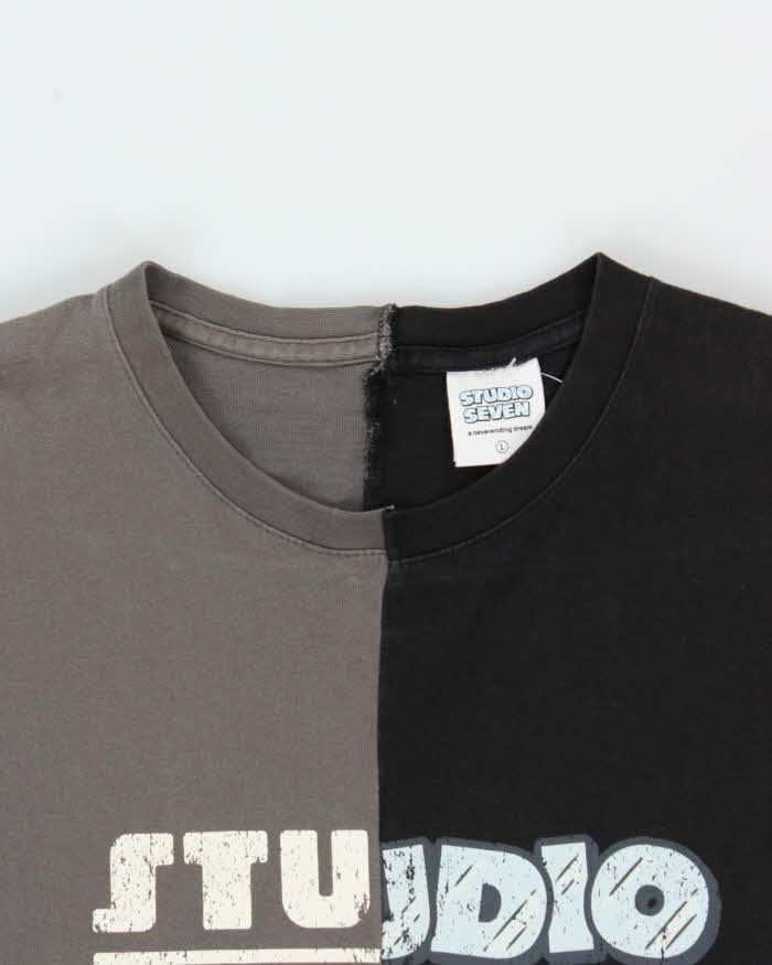 Studio Seven Japan Split Stitch Up Logo Oversized Crewneck T-Shirt - L