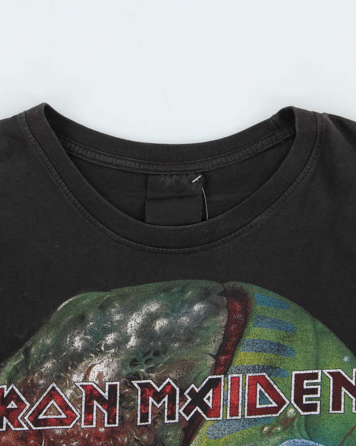 Vintage 1990s Iron Maiden Skull Graphic Single Stitch Crewneck T-Shirt - L