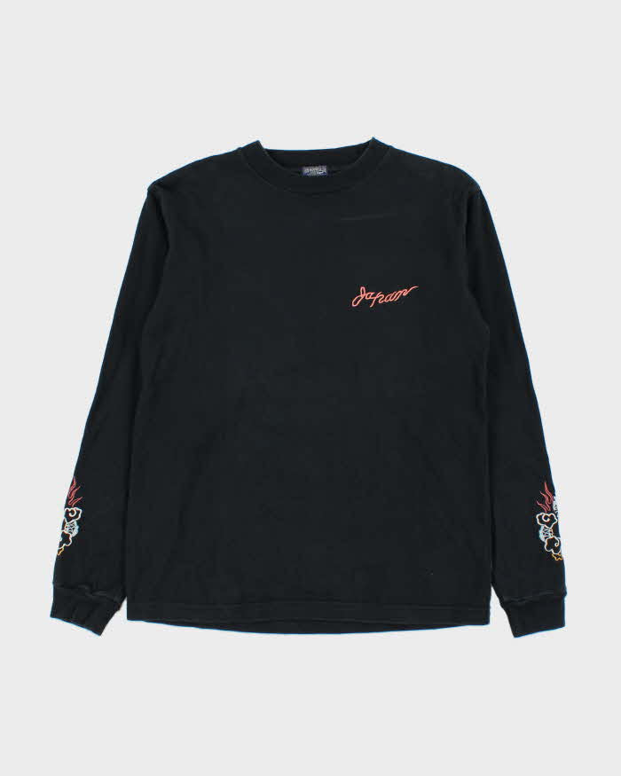 Vintage Y2K 00s Toyo Enterprise Hand Embroidered Sukajan Heavyweight Long Sleeve T-Shirt - S