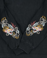 Vintage Y2K 00s Toyo Enterprise Hand Embroidered Sukajan Heavyweight Long Sleeve T-Shirt - S