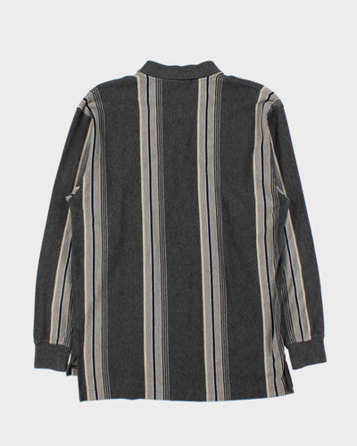 Vintage 1990s Chaps Ralph Lauren Striped Long Sleeve Polo Shirt - L